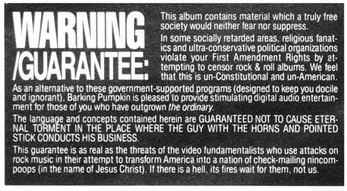 Frank Zappa's Warning/Guarantee